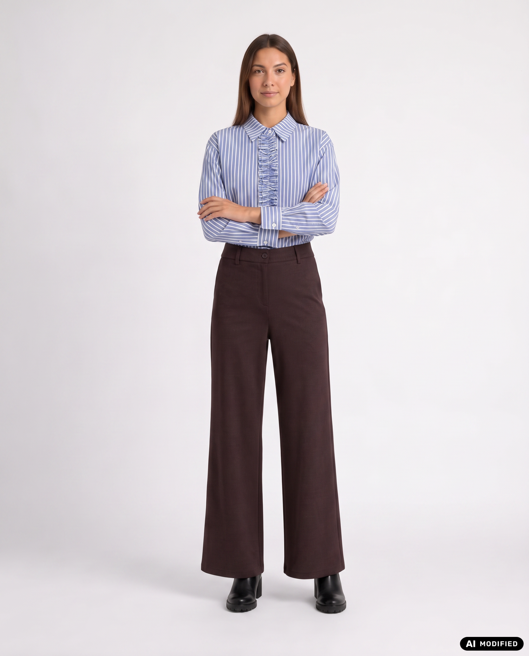 Gestreifte Bluse mit Rüschen