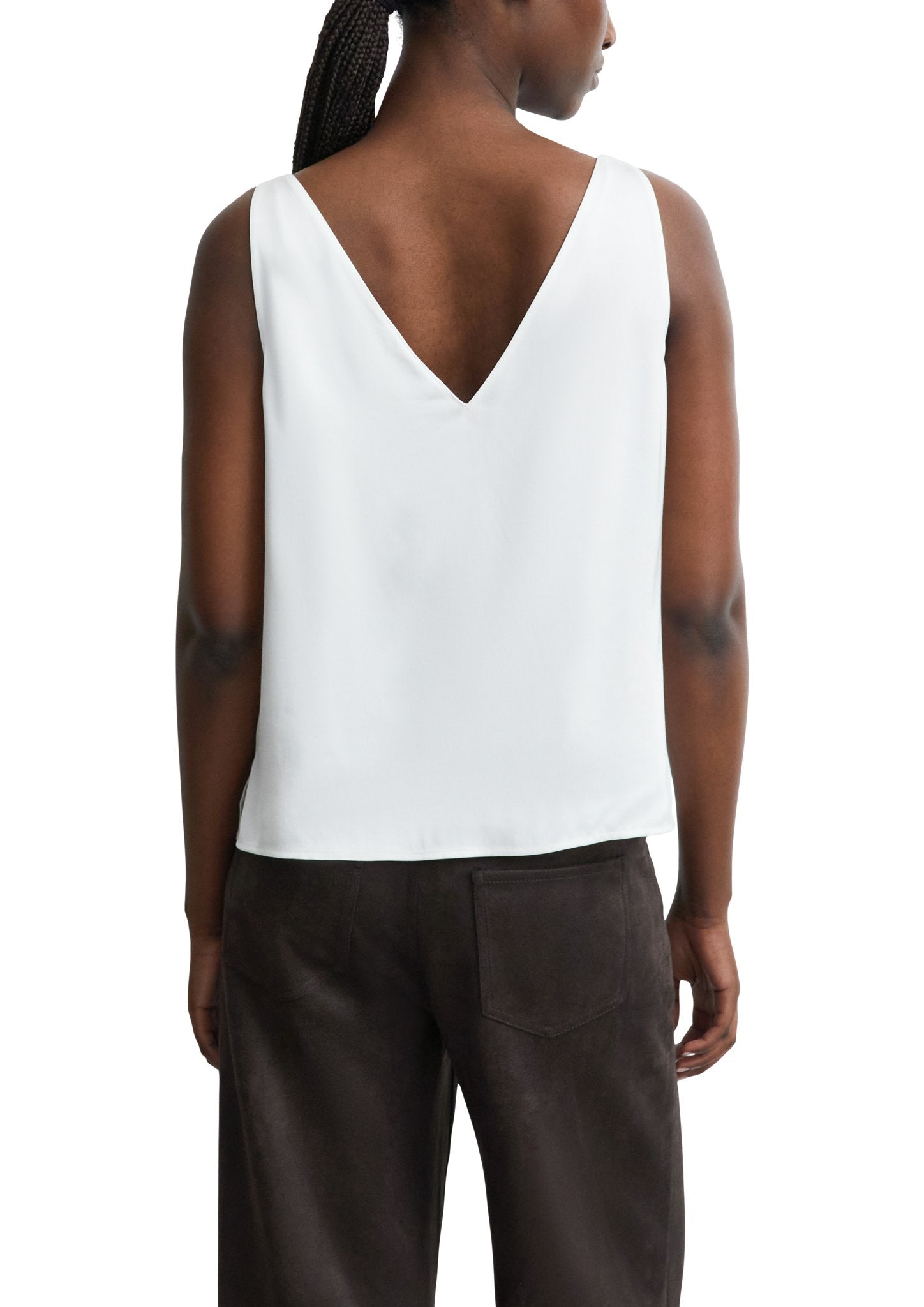 Satin Top mit Spitze