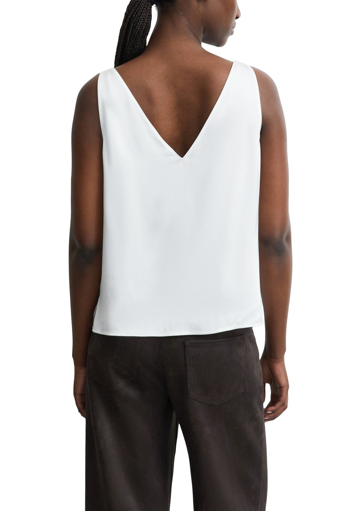 Satin Top mit Spitze
