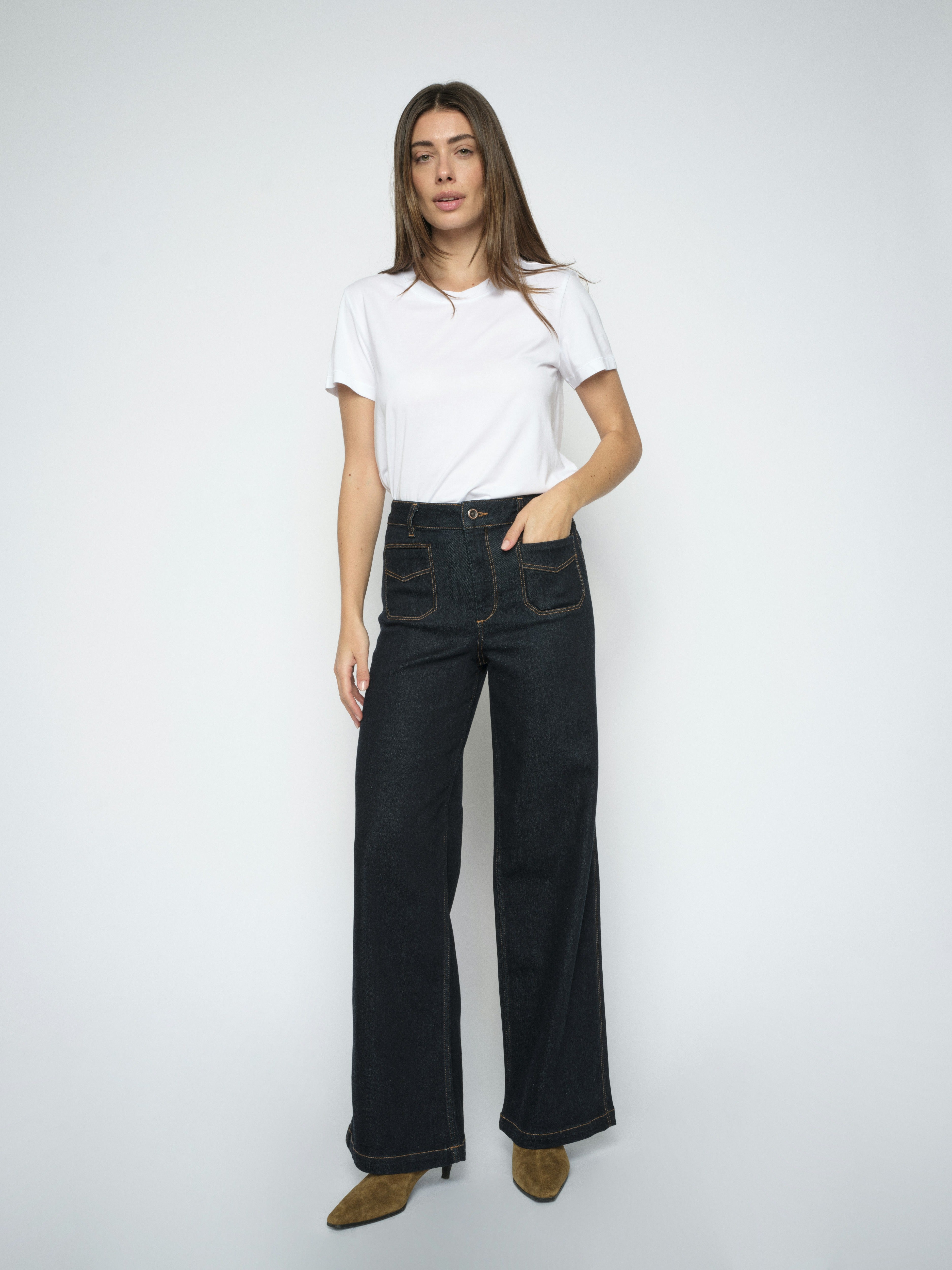 Mos Mosh Straight Leg Dark Blue