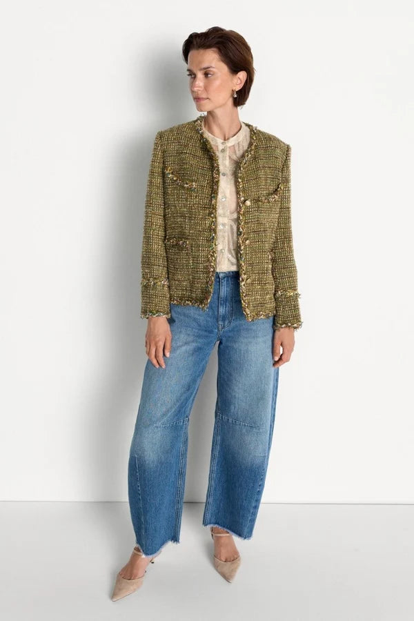 Tweed-Blazer mit Wollanteil