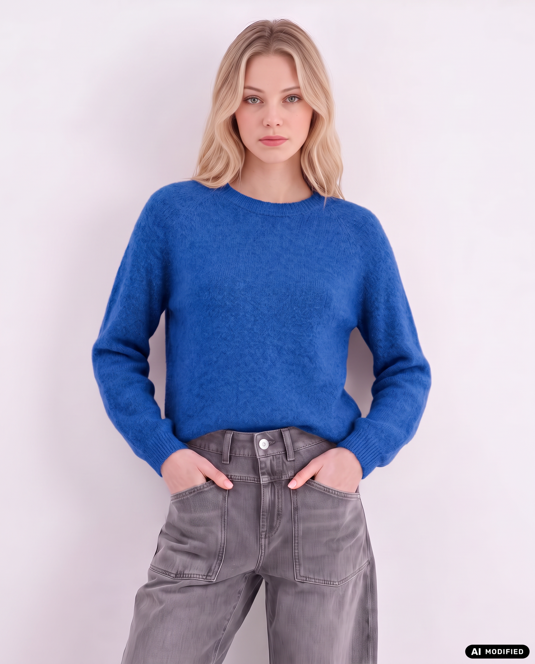 Strickpullover mit Rundhalsausschnitt