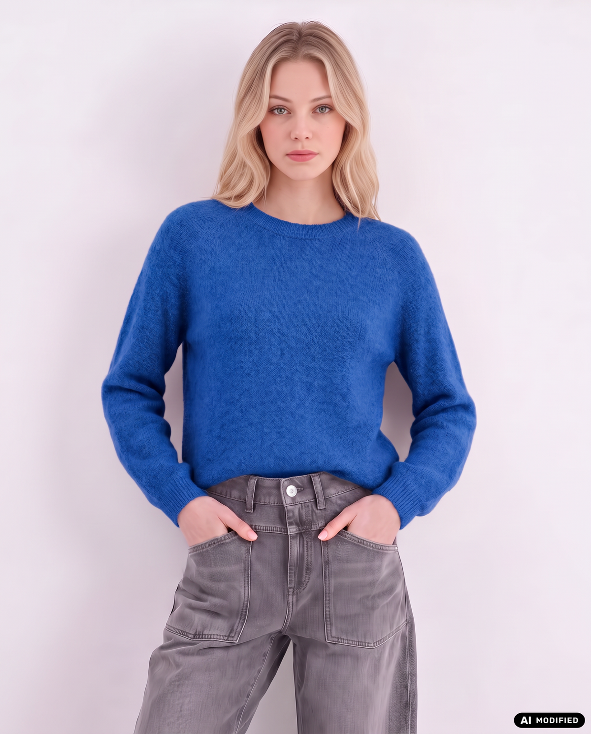 Strickpullover mit Rundhalsausschnitt