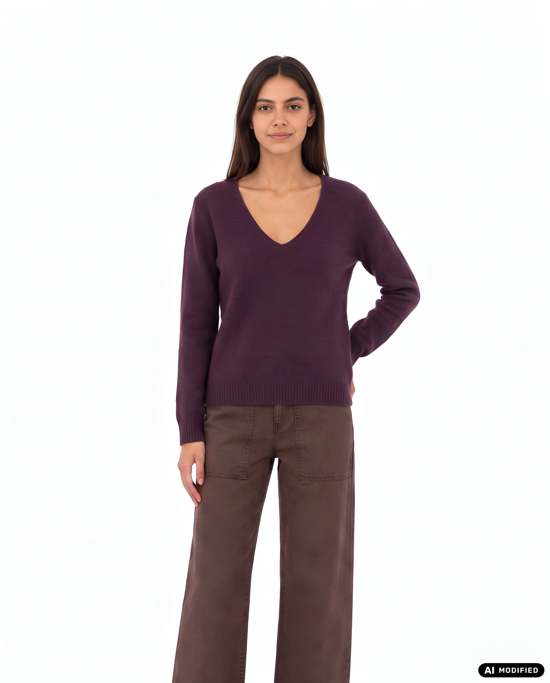 Strickpullover mit V-Ausschnitt