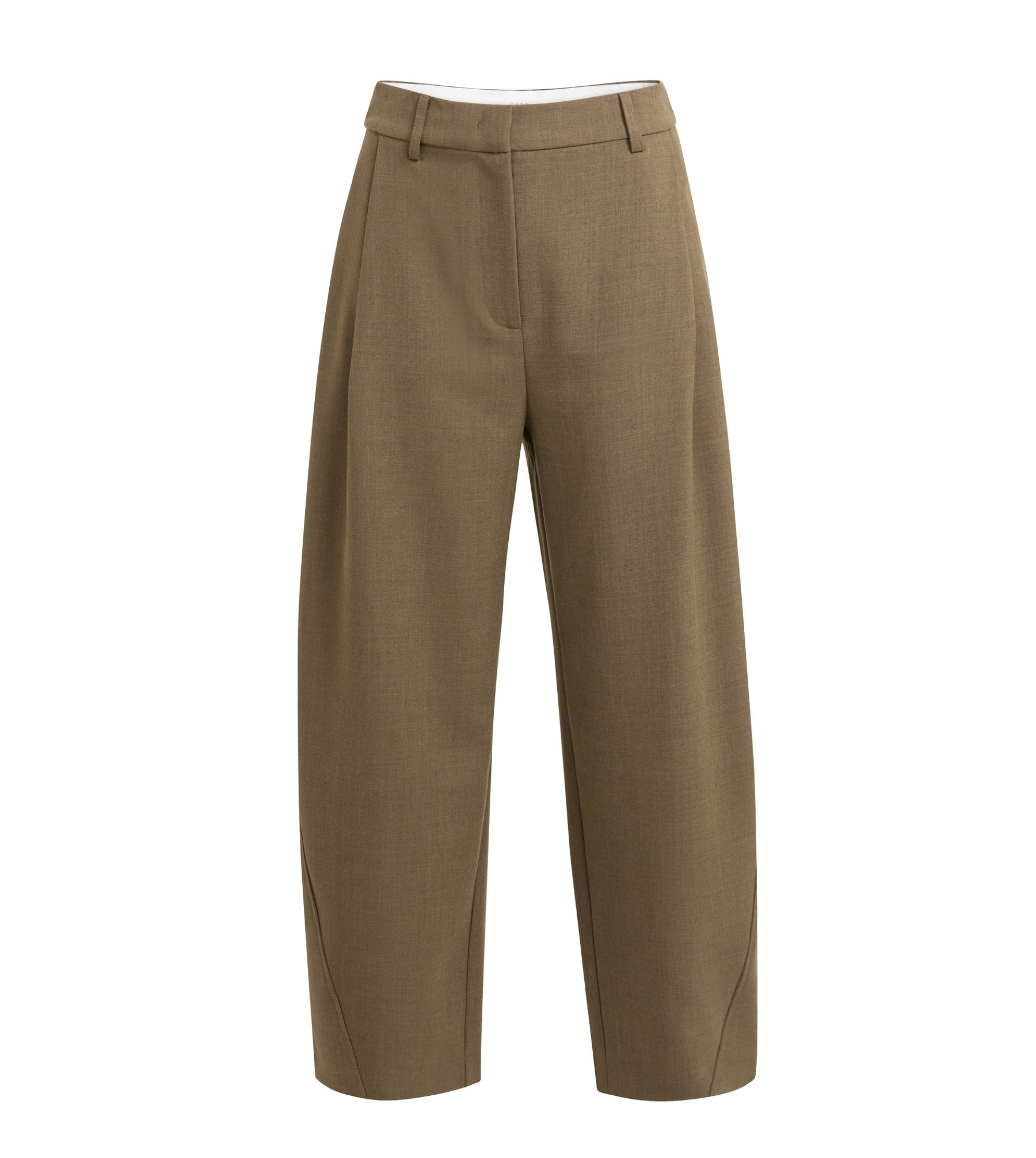 Gewebte Barrel-Leg-Hose mit Zierfalte