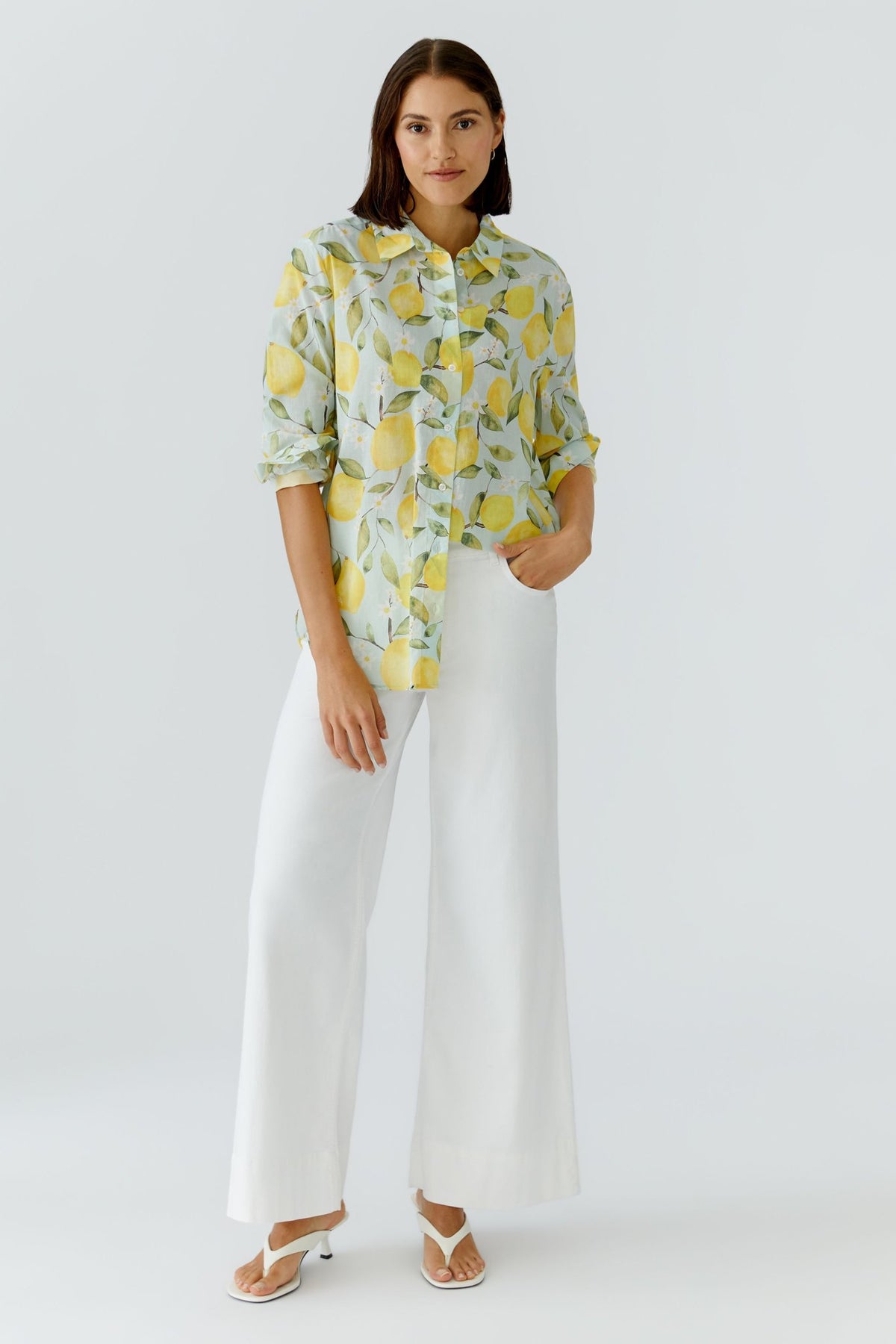 Bluse mit Zitronenprint