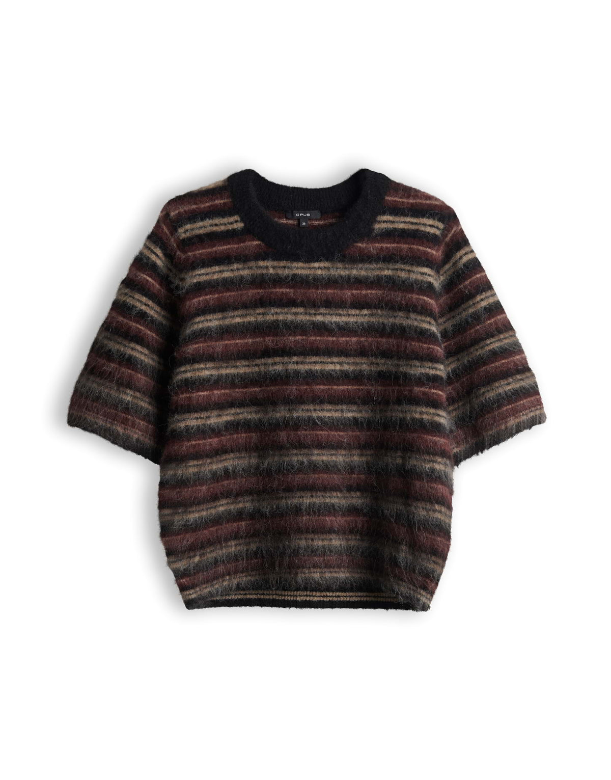 Kurzarm Strickpullover mit Streifen