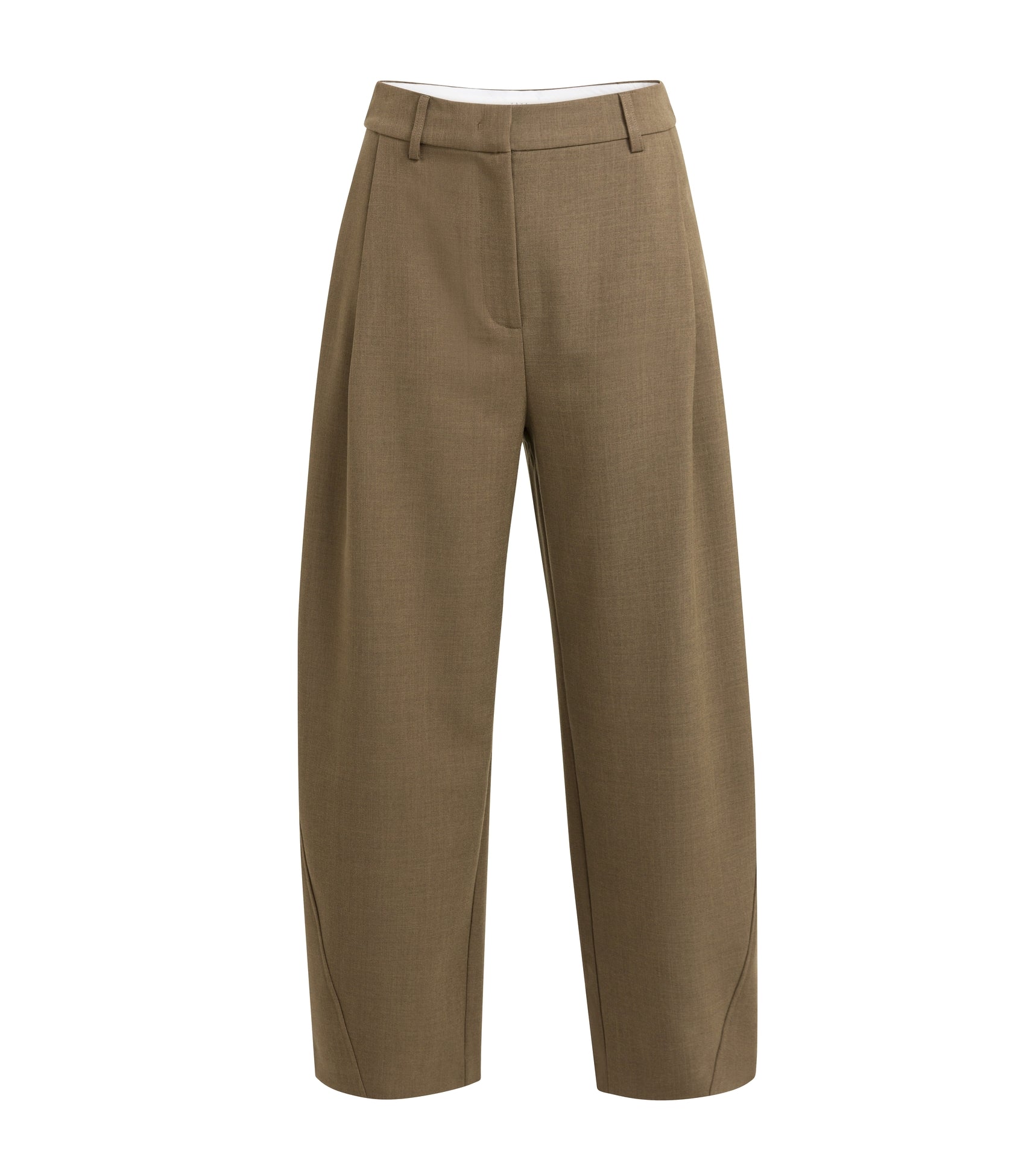 Gewebte Barrel-Leg-Hose mit Zierfalte