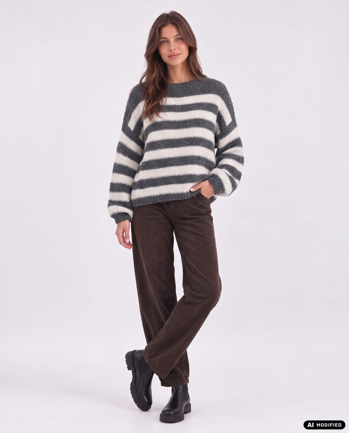 Strickpullover mit Streifen
