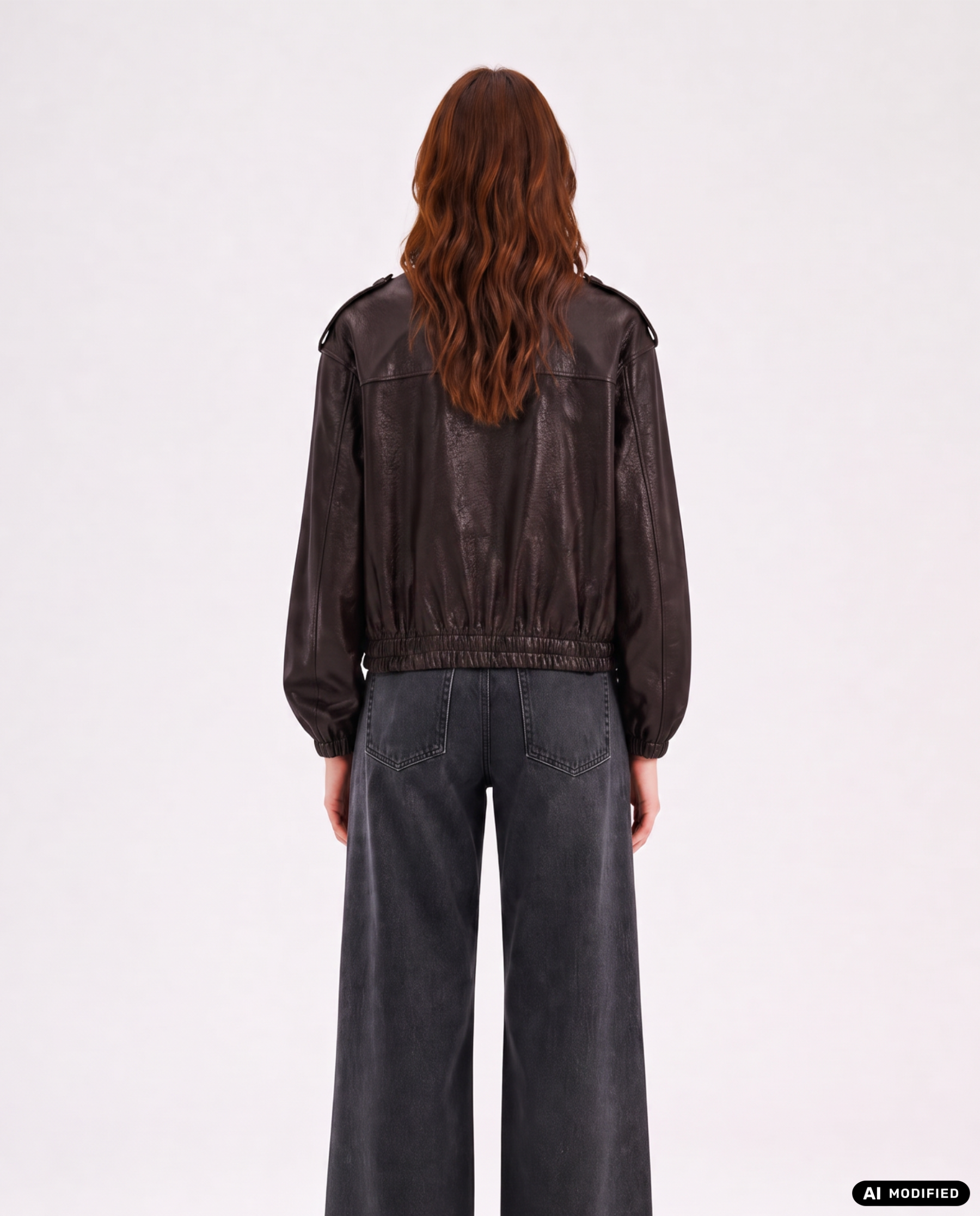 Kunstlederjacke mit Reverskragen