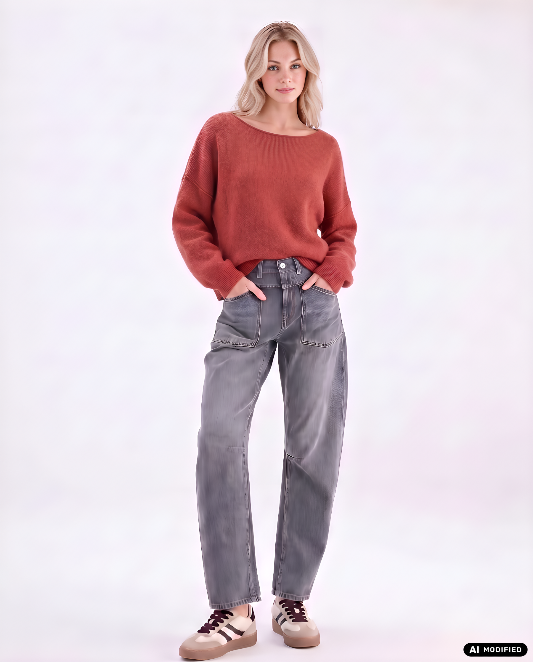 Strickpullover mit Rollkanten