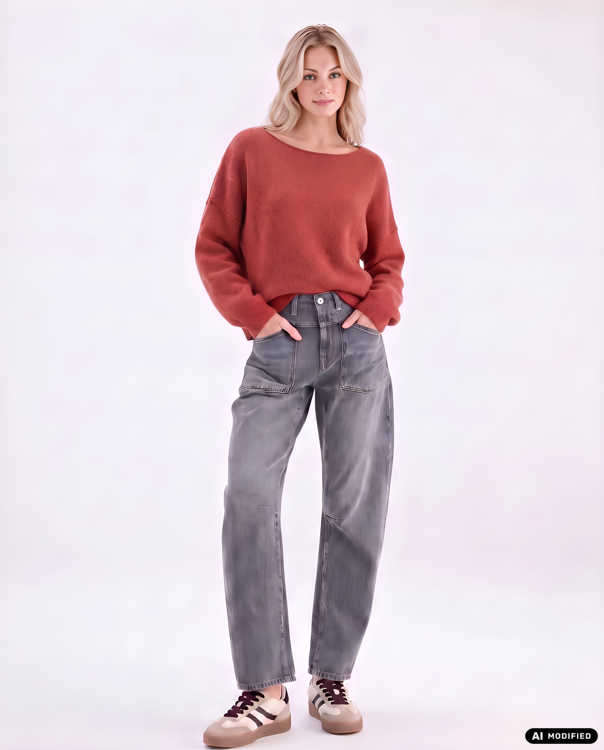 Strickpullover mit Rollkanten