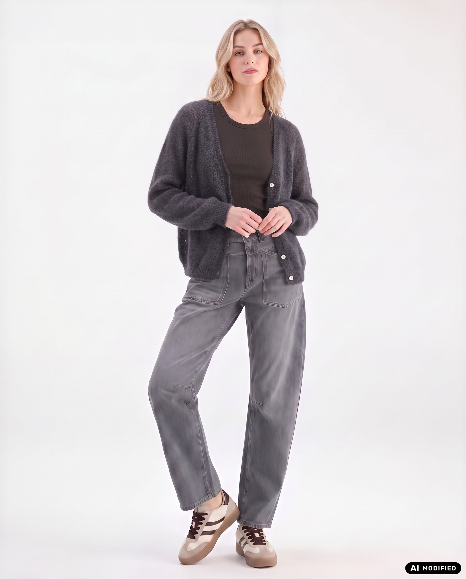 Strickjacke mit V-Ausschnitt