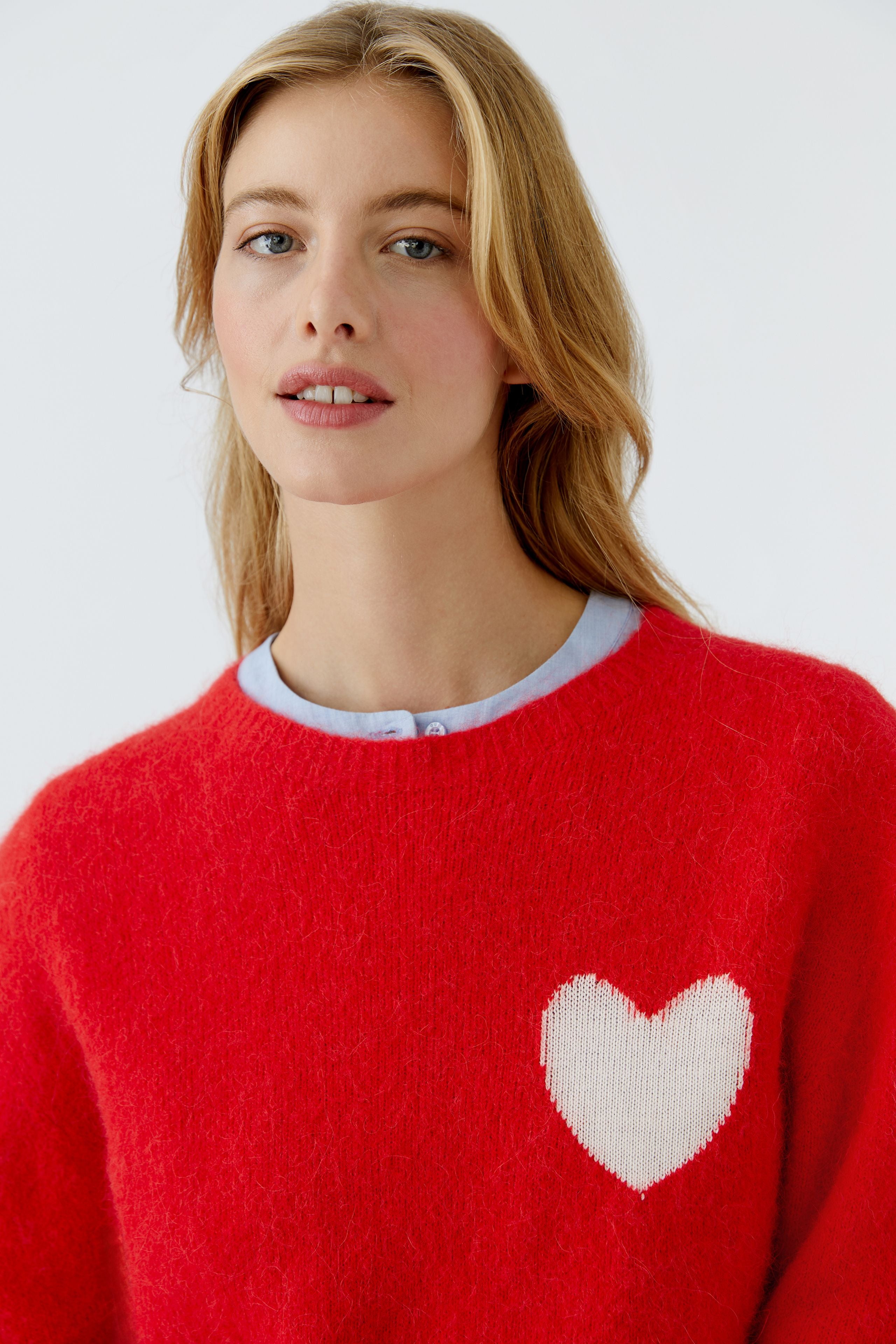 Oui Strickpullover High Risk Red