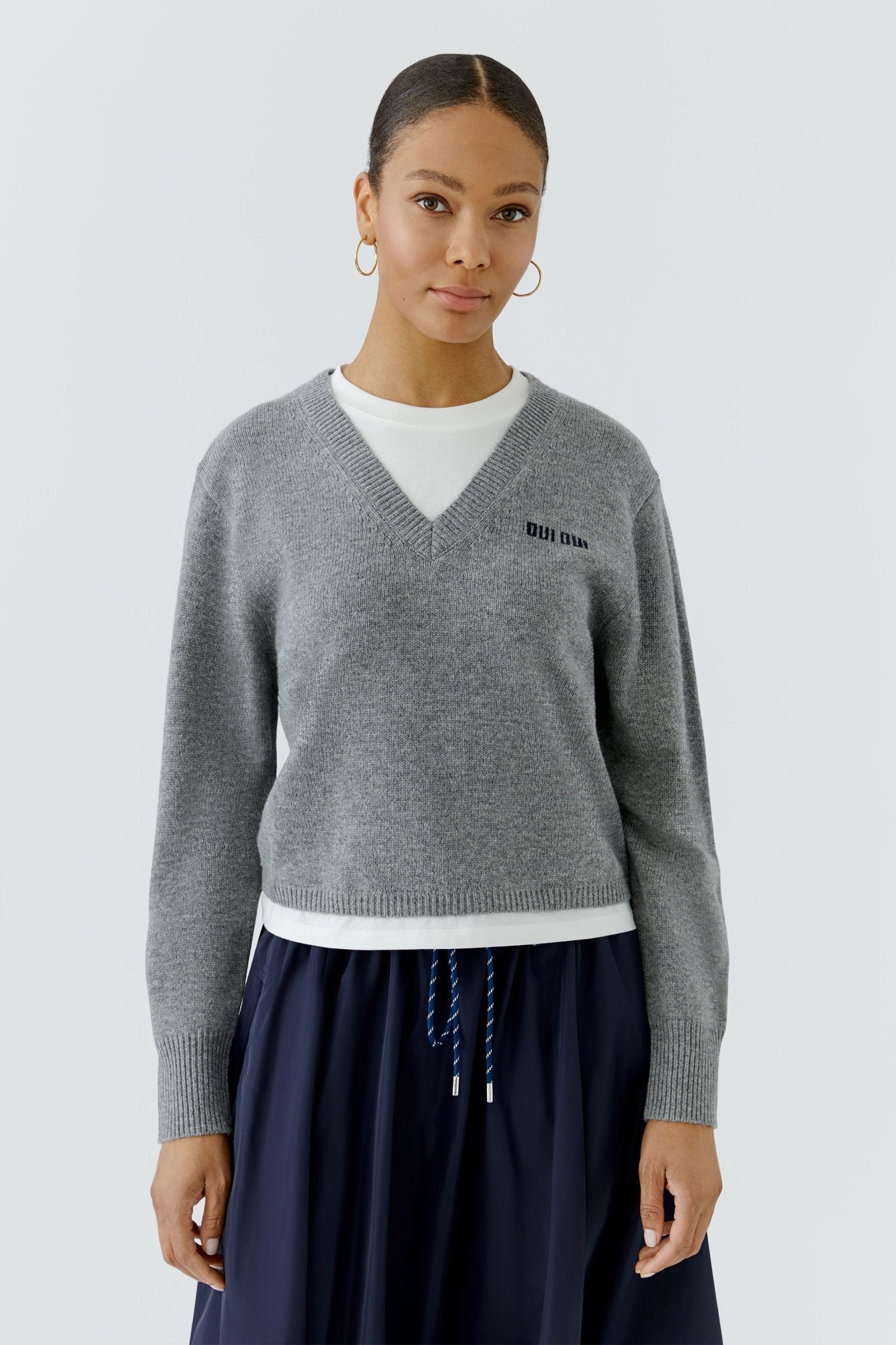 Strickpullover mit V-Ausschnitt