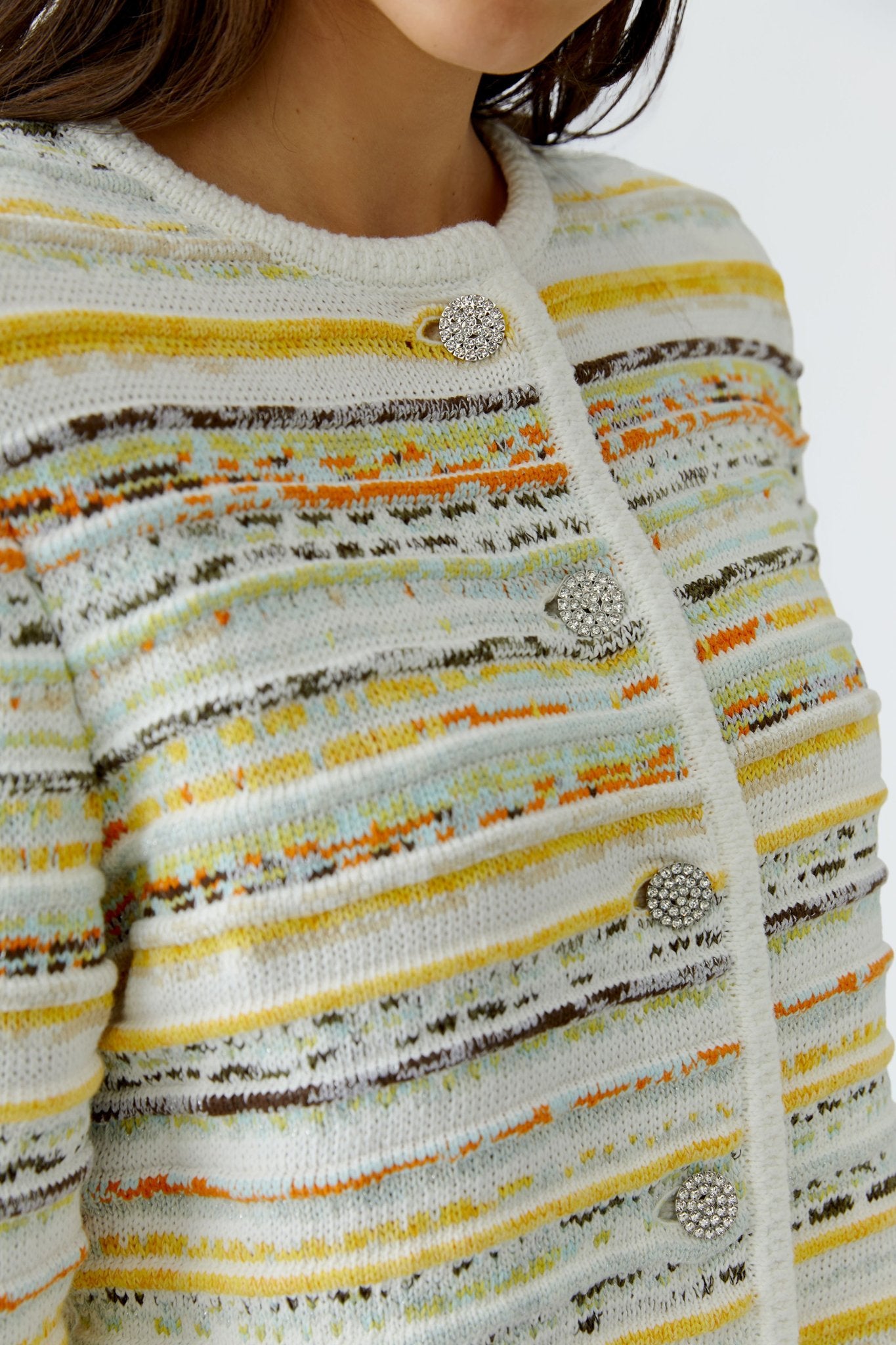 Strickjacke in Multicolor-Jacquard