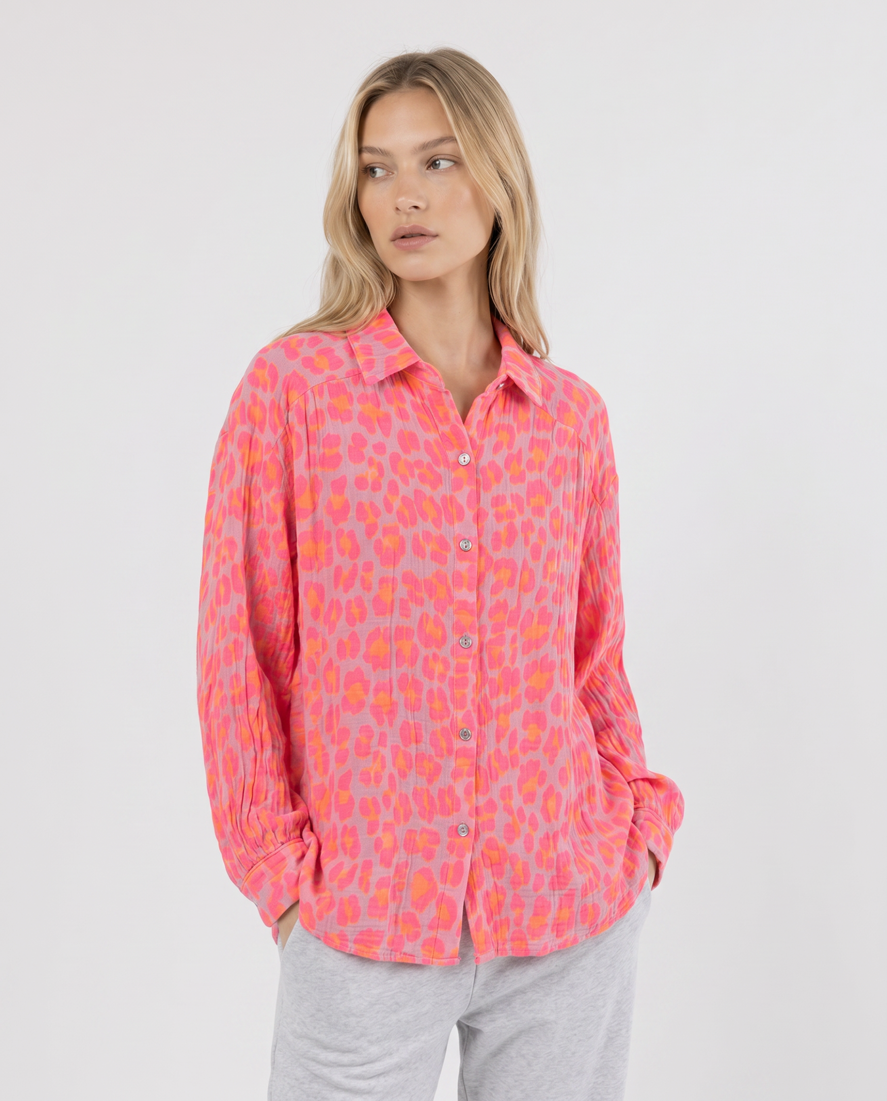 Musselin Hemd mit Blüten-Print