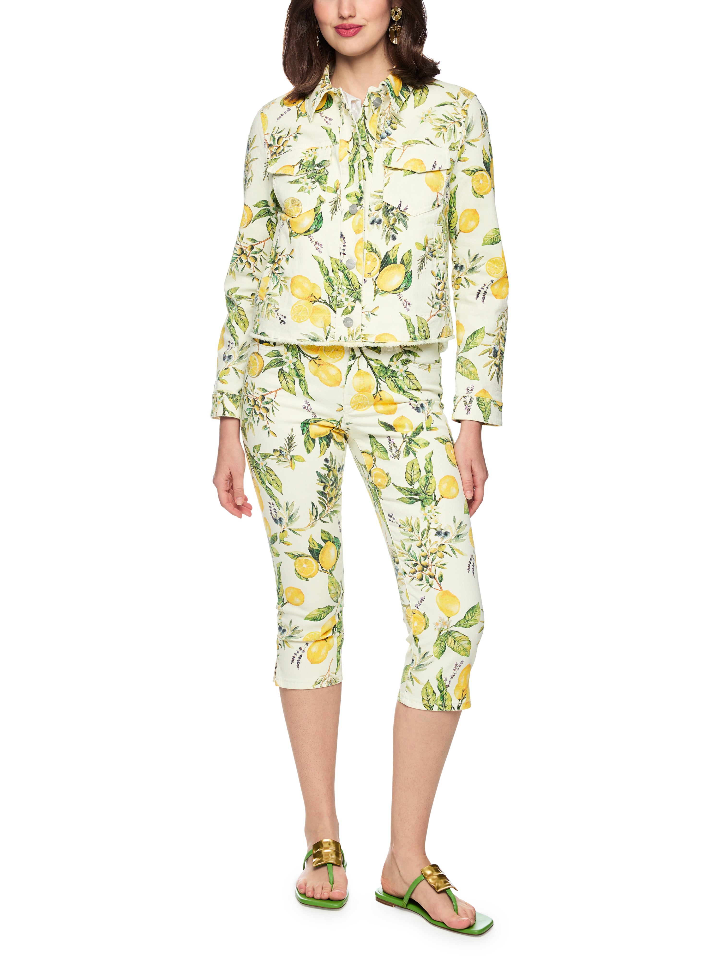 Jeansjacke mit Zitronenprint