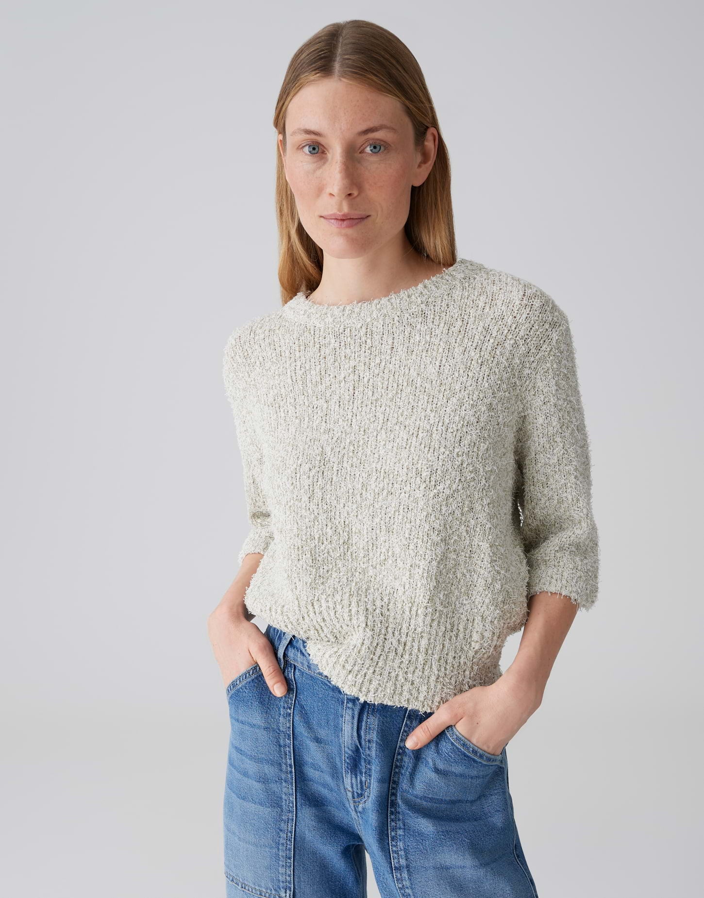 Opus Strickpullover Pale Olive