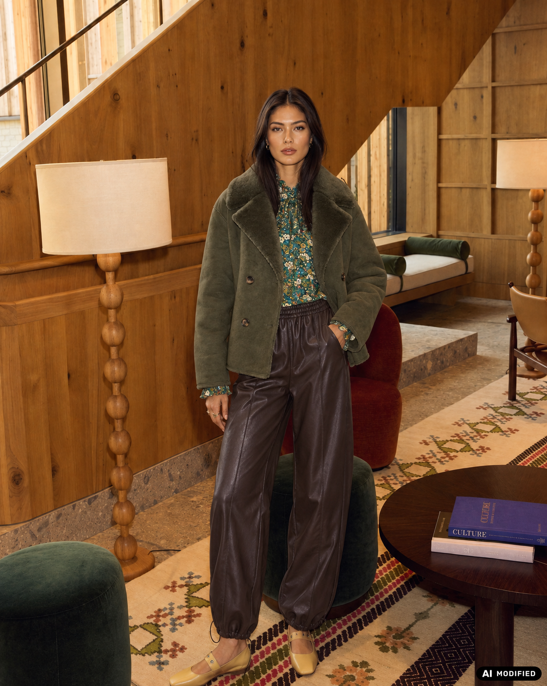 Jacke in Velours-Optik