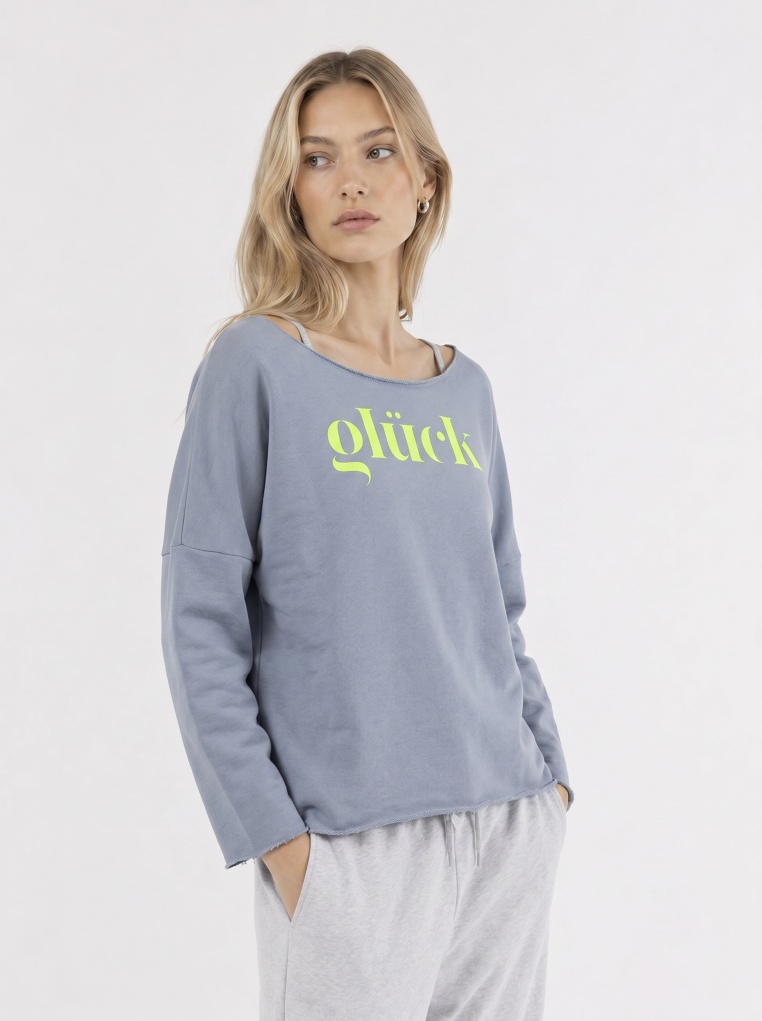 be famous Sweatshirts Serene Blue - Puffy Neon Yellow