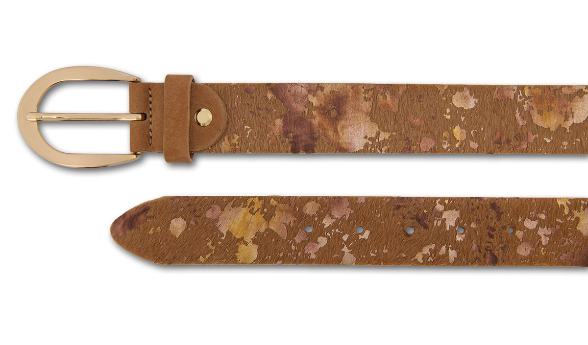 Leder-Gürtel mit Kunstfell