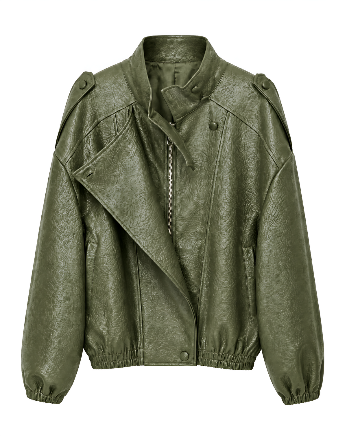 Kunstlederjacke mit Reverskragen