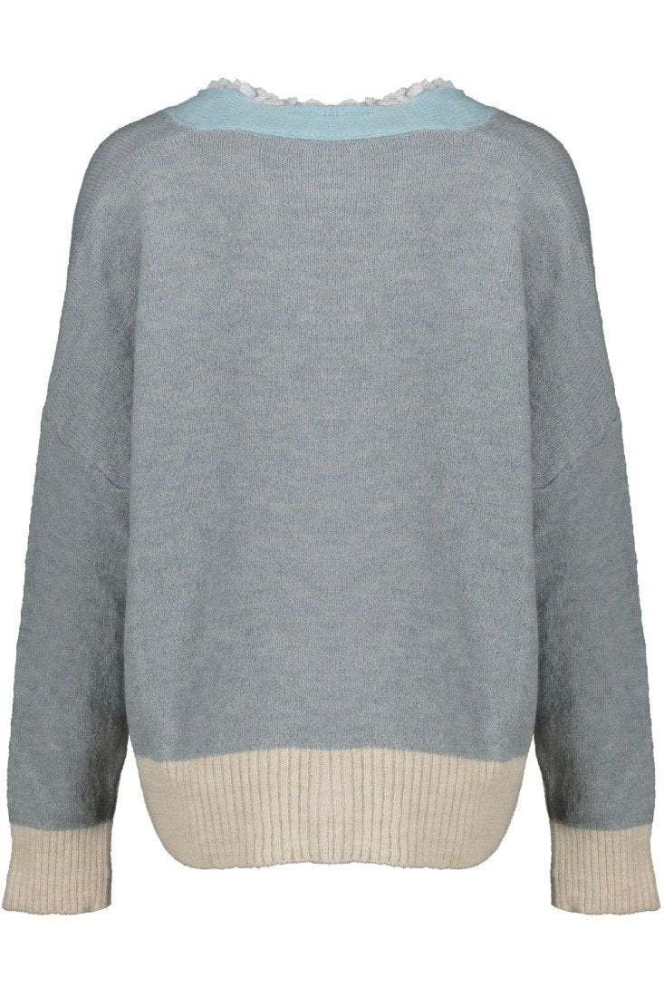 Goose Flash Strickjacken Schieferblau/Babyblau/Beige