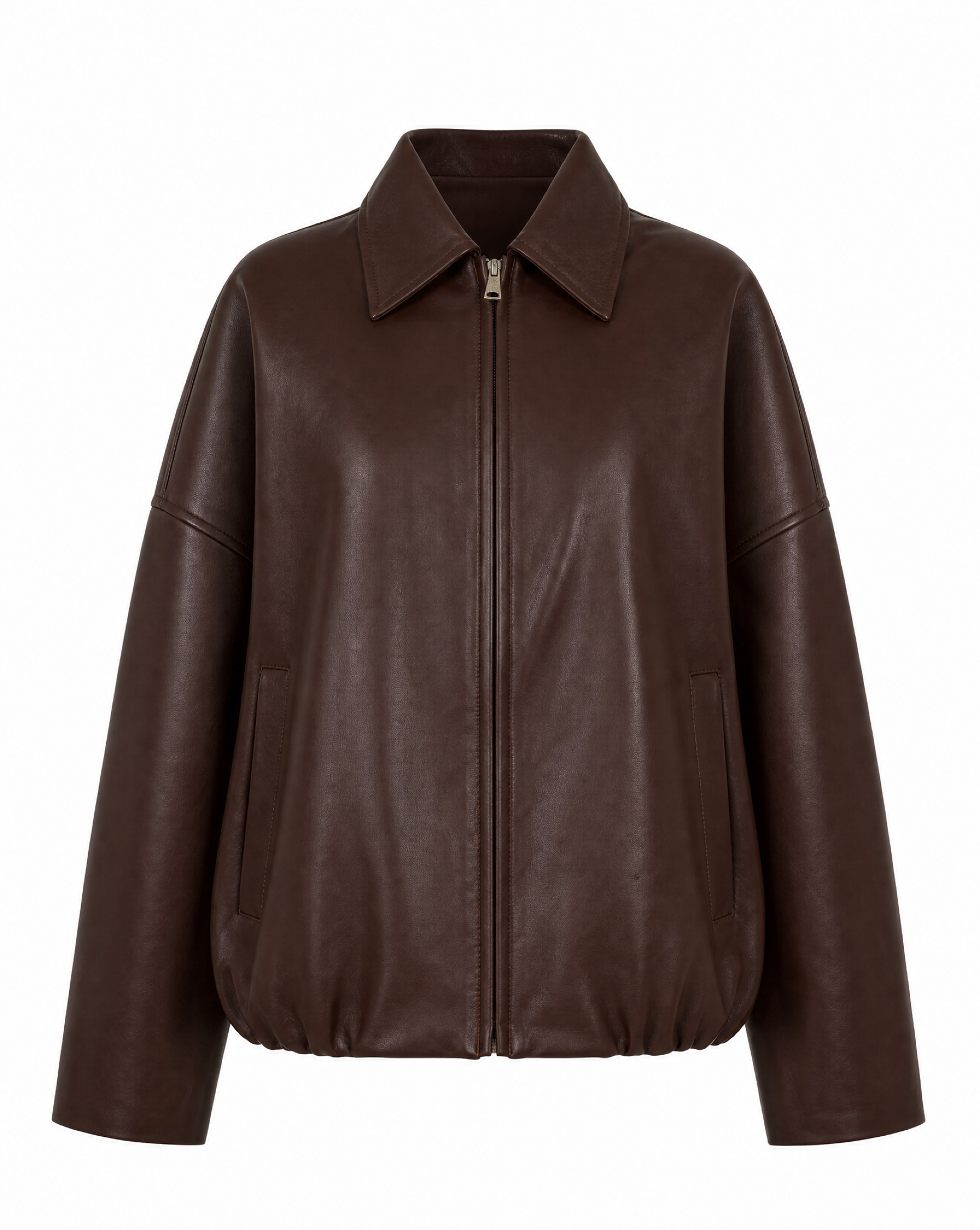 Kunstlederjacke mit Kentkragen