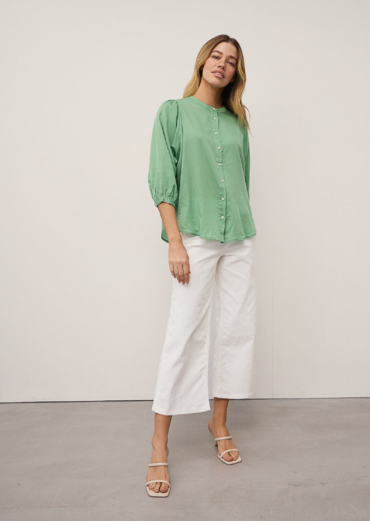 0039 Italy Blusen Oil-Green