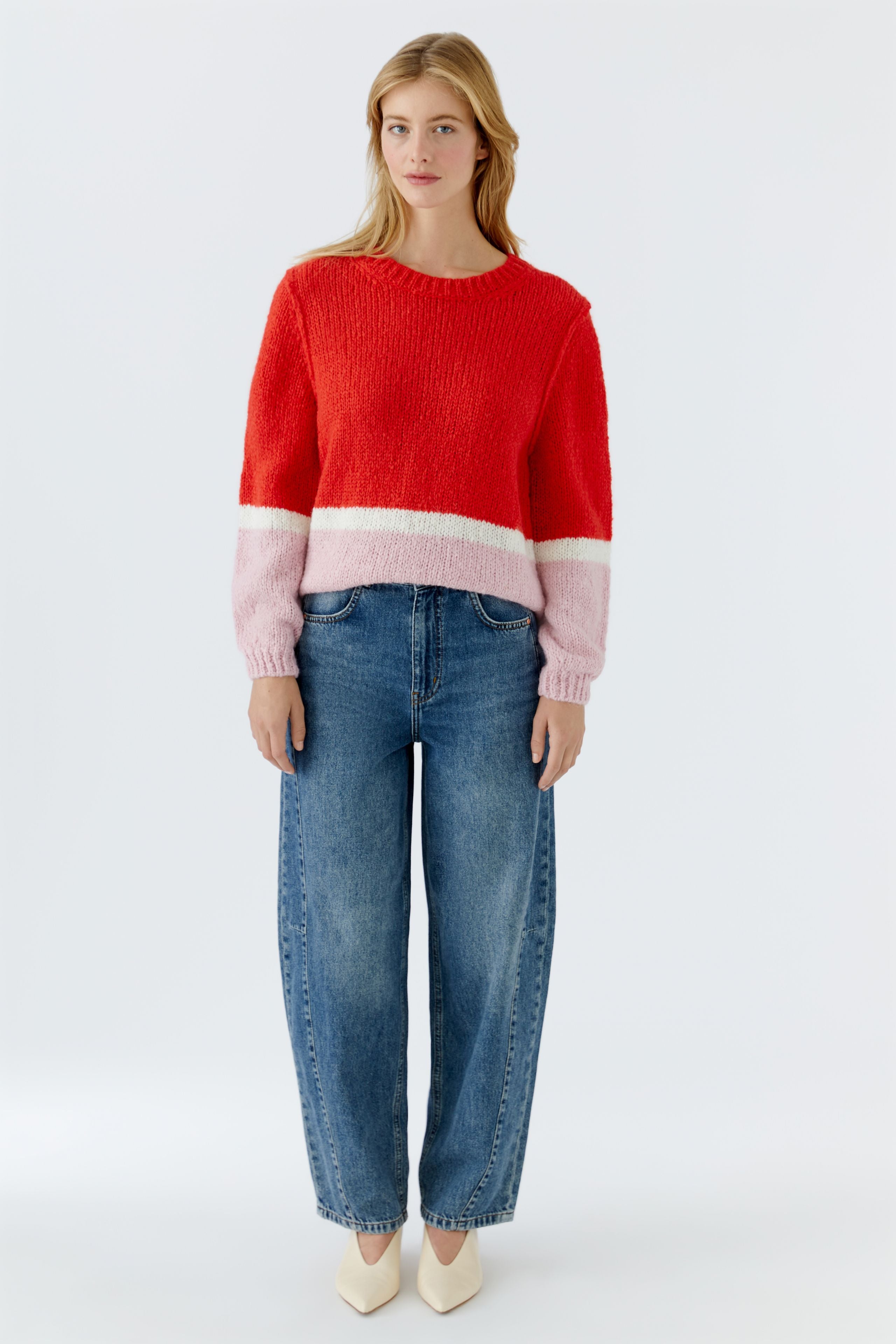 Oui Strickpullover Red Rose