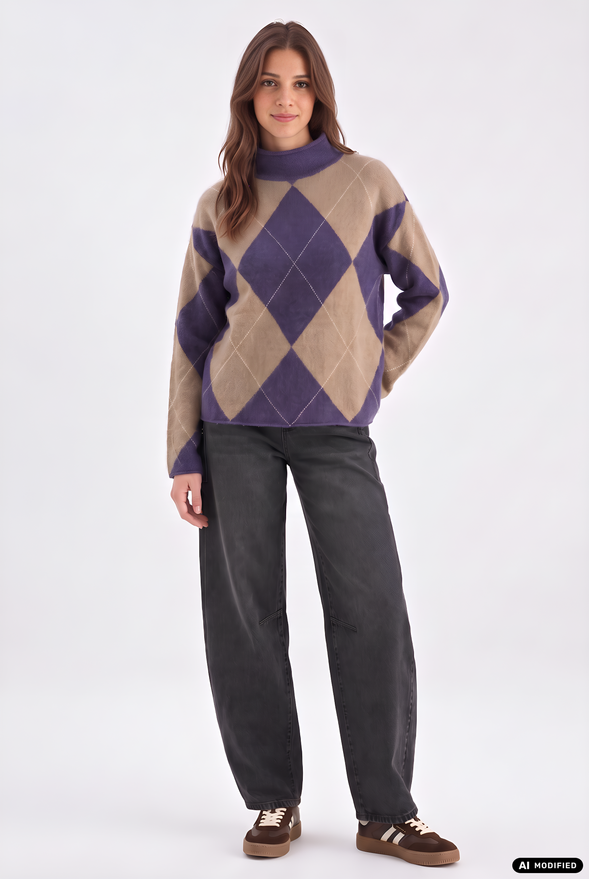 Strickpullover mit Argyle-Muster
