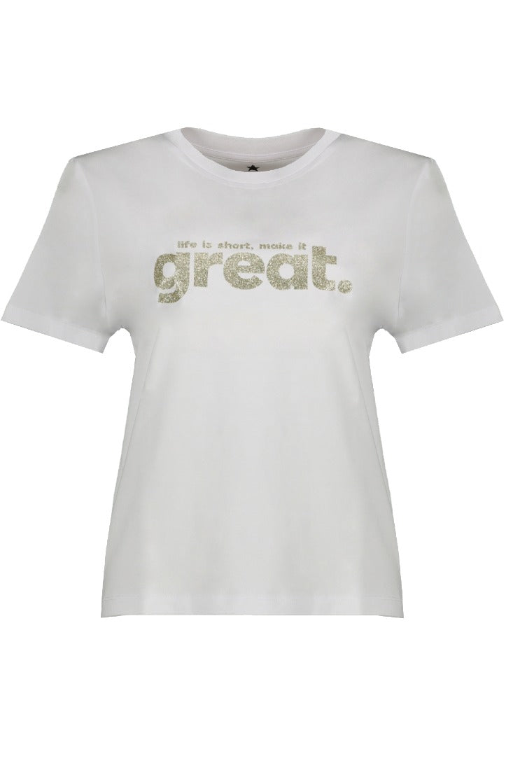 be famous T-Shirts White - K Gold Glitter