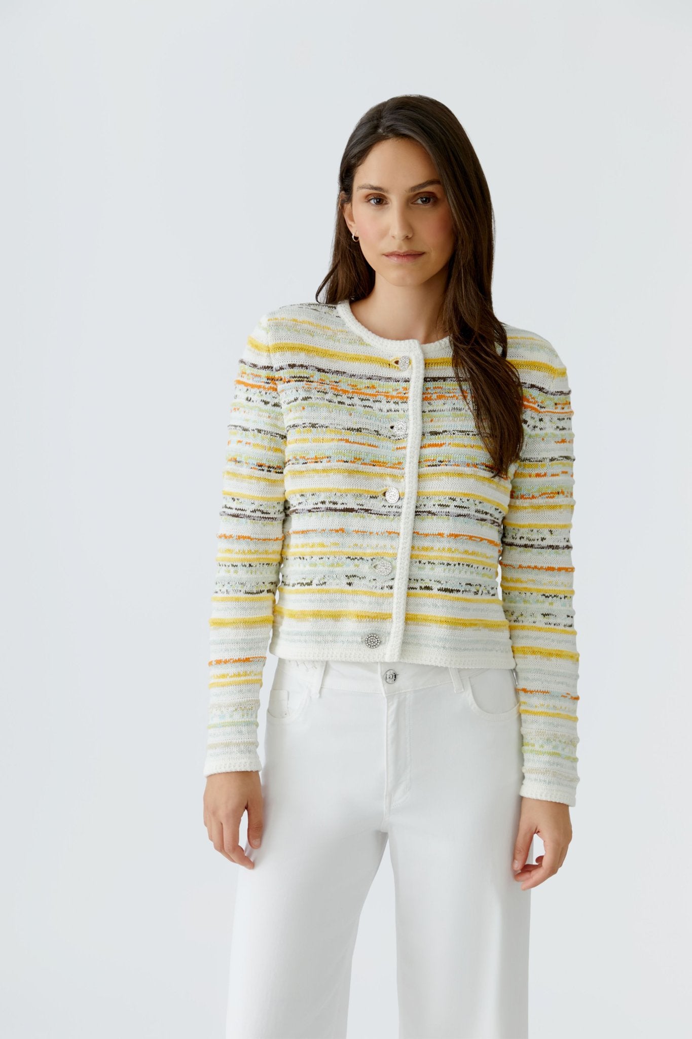 Strickjacke in Multicolor-Jacquard