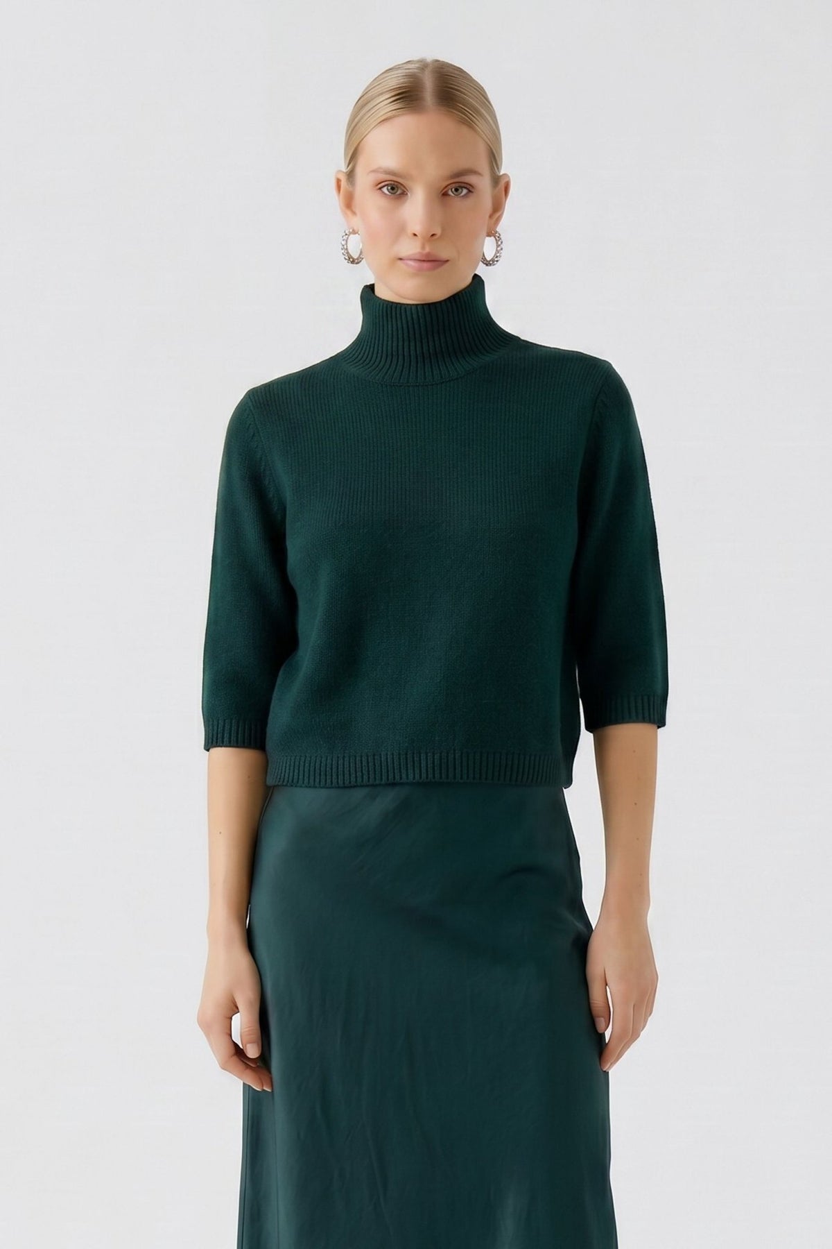 Strickpullover mit Stehkragen