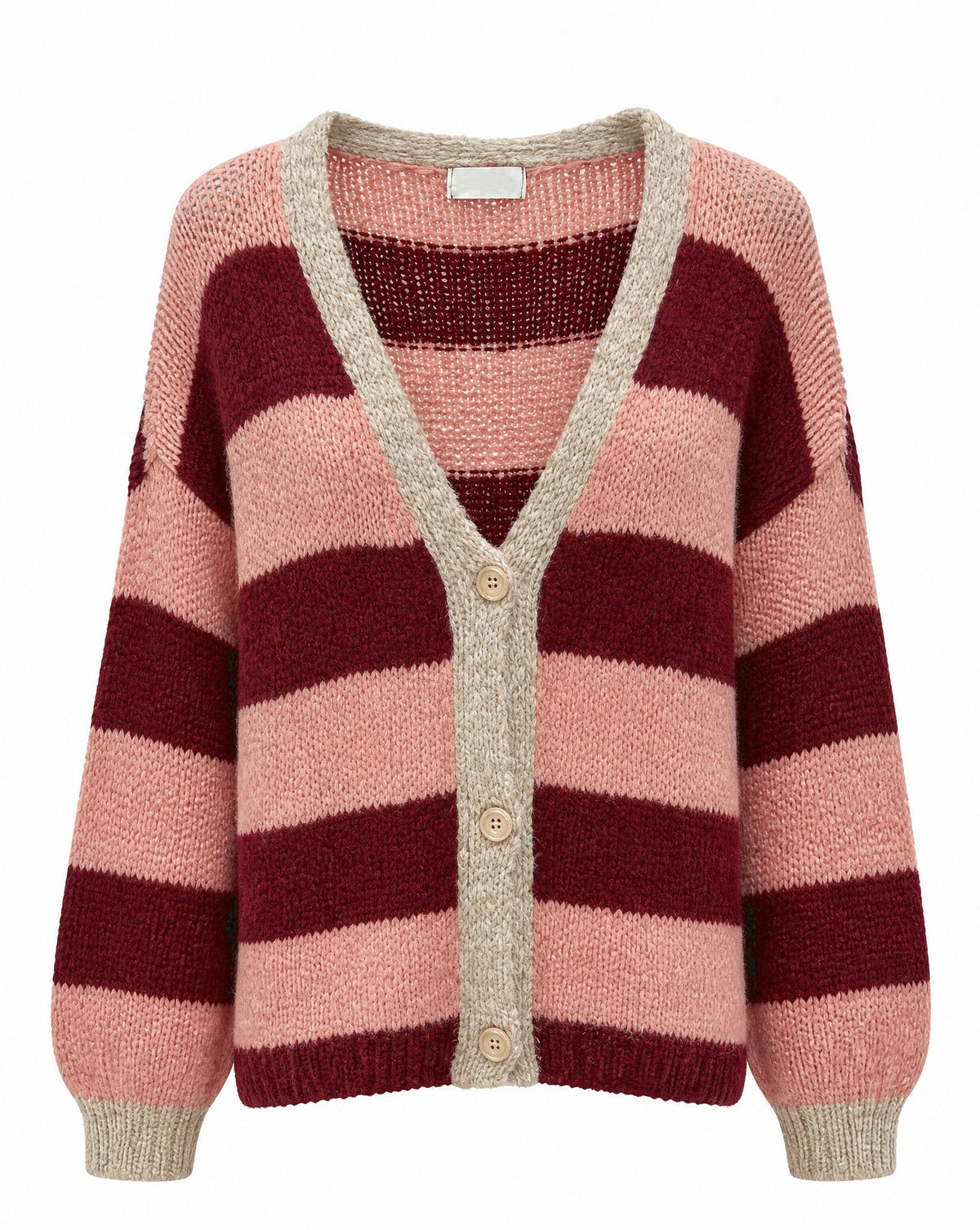 Strickjacke mit Blockstreifen