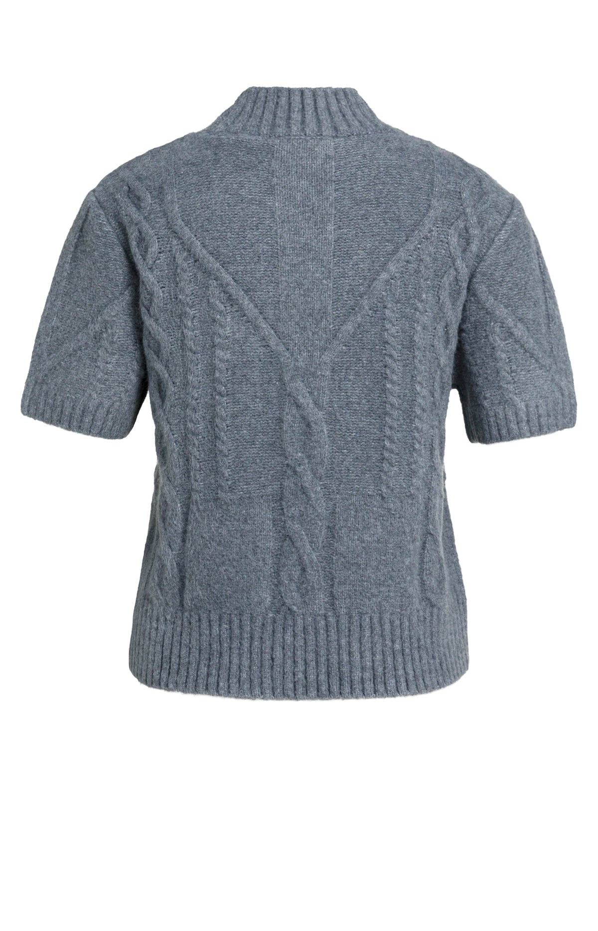 Kurzarmpullover mit Zopfmuster