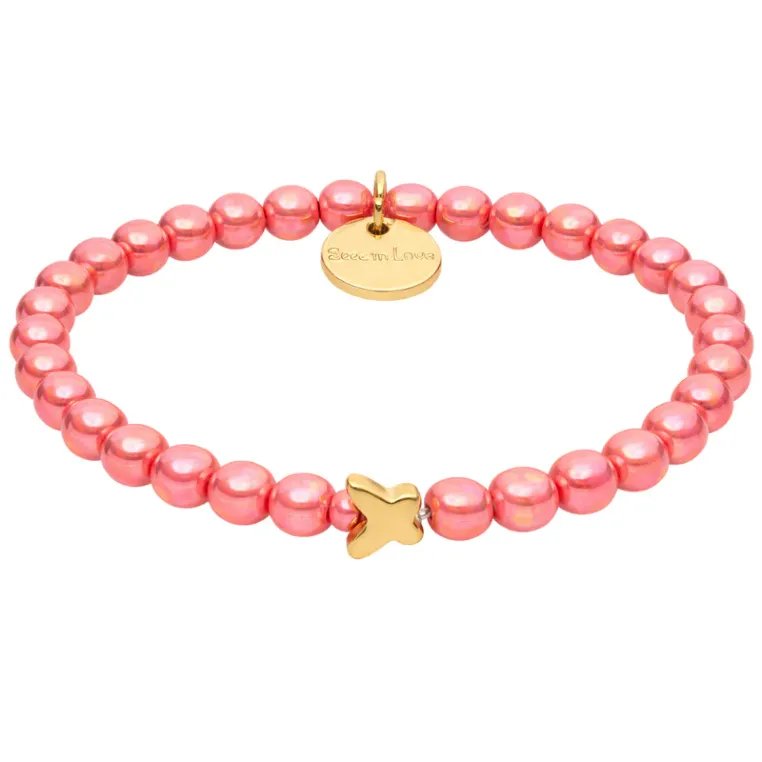 Perlenarmband Coralle 6mm