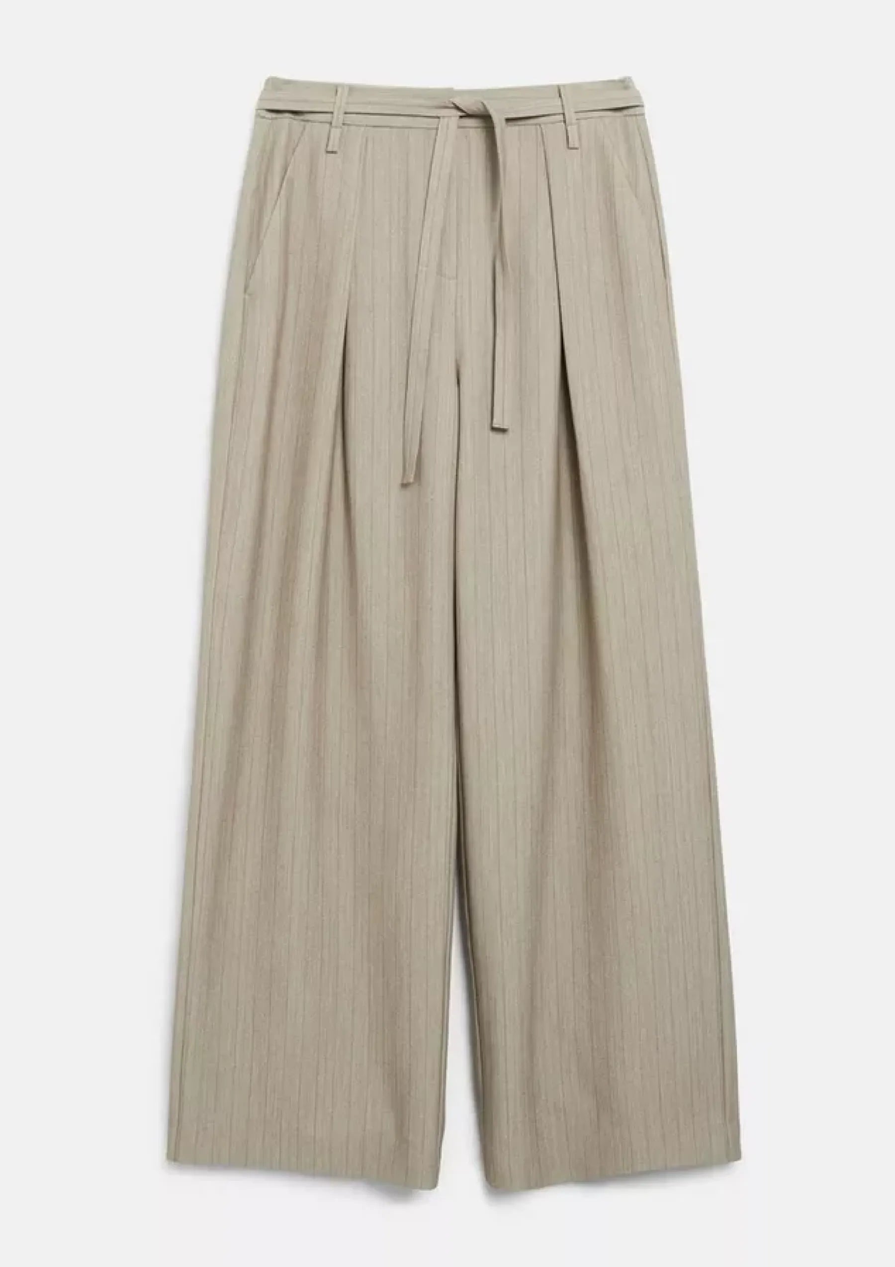 Wide-Leg-Hose mit Faltendetail und Gürtel