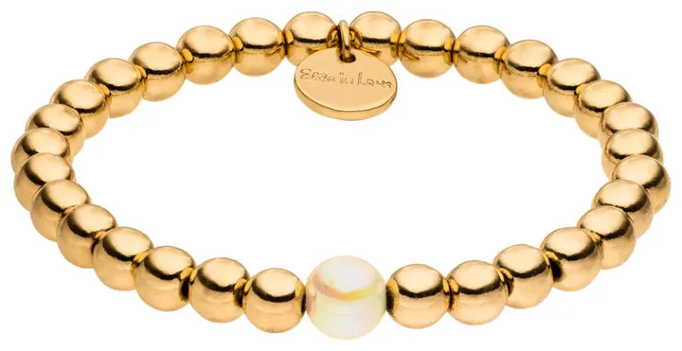 Perlenarmband Gold Deluxe Champagner