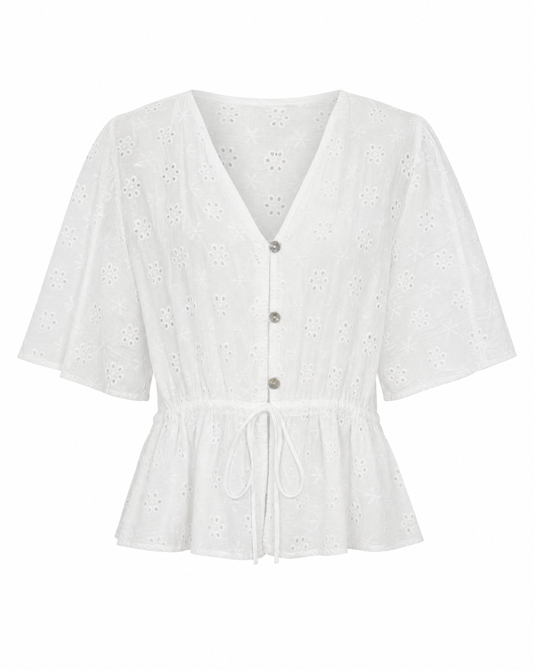 Bluse mit Blütenstickerei