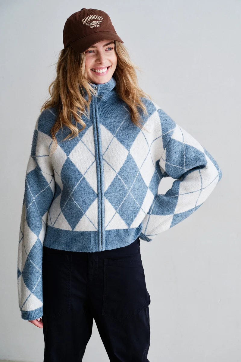 Cardigan mit Rauten-Muster