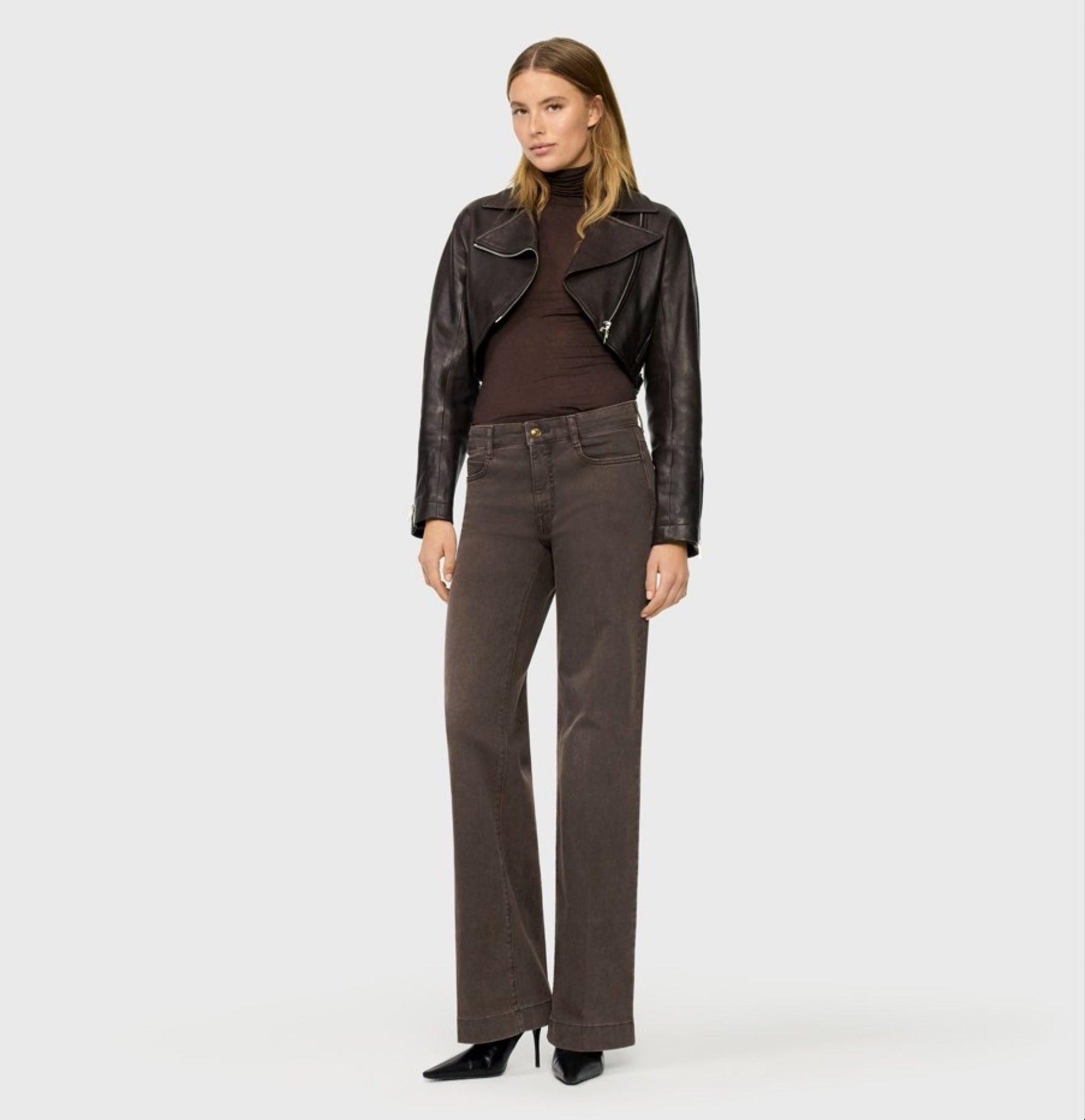 MAC Flared Leg Brown Stone Wash
