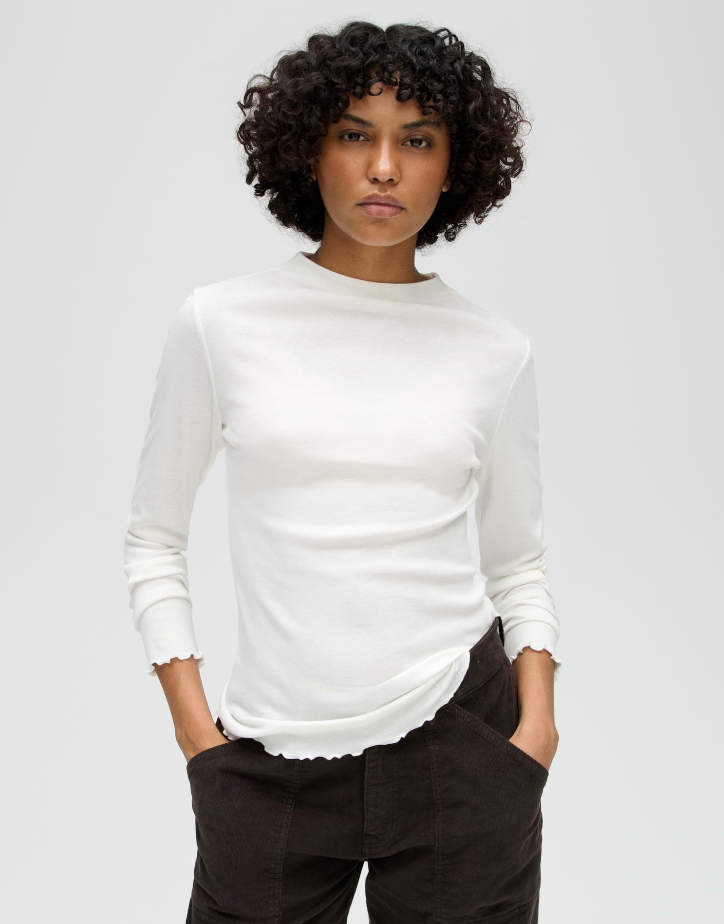 SONINCHEN Slim Rippshirt aus weichem Jersey