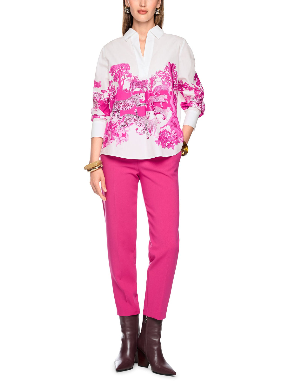 Bluse mit grafischem Leo-Print