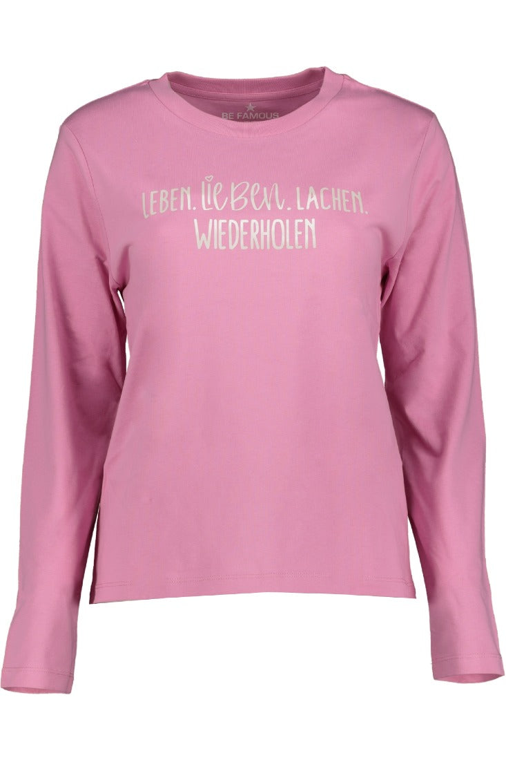 be famous Longsleeve Bubble Pink - White Electric