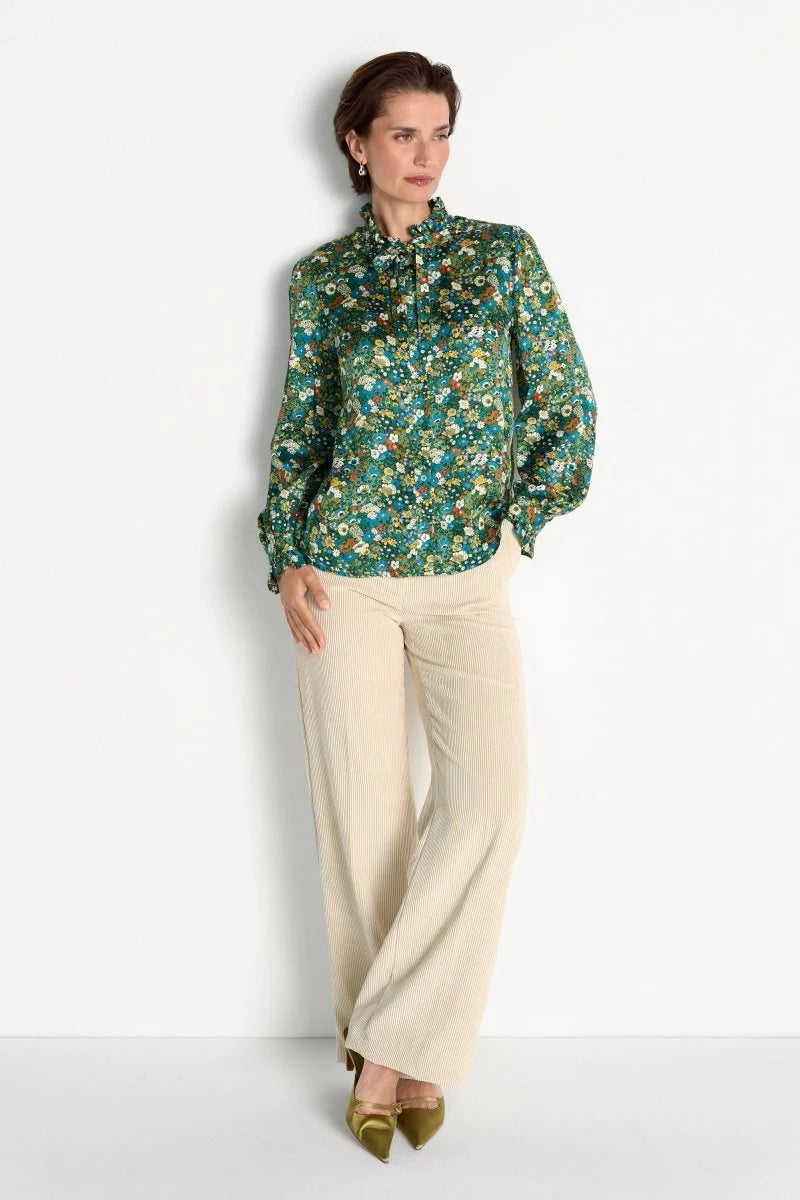 Schluppenbluse mit Blumenprint