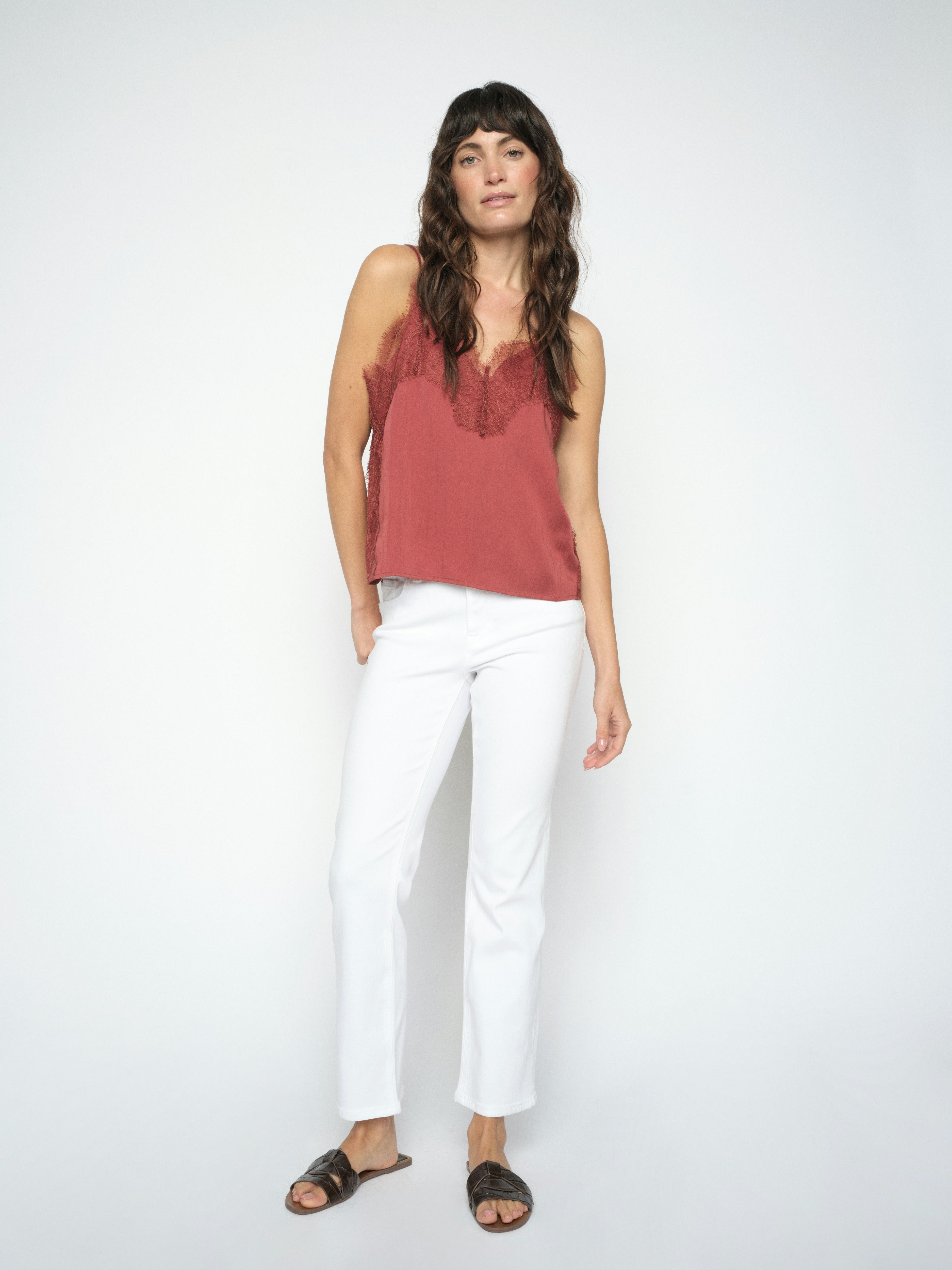 Mos Mosh Flared Leg Bright White