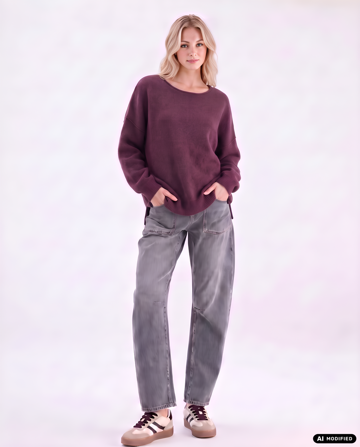 Strickpullover mit Rollkanten