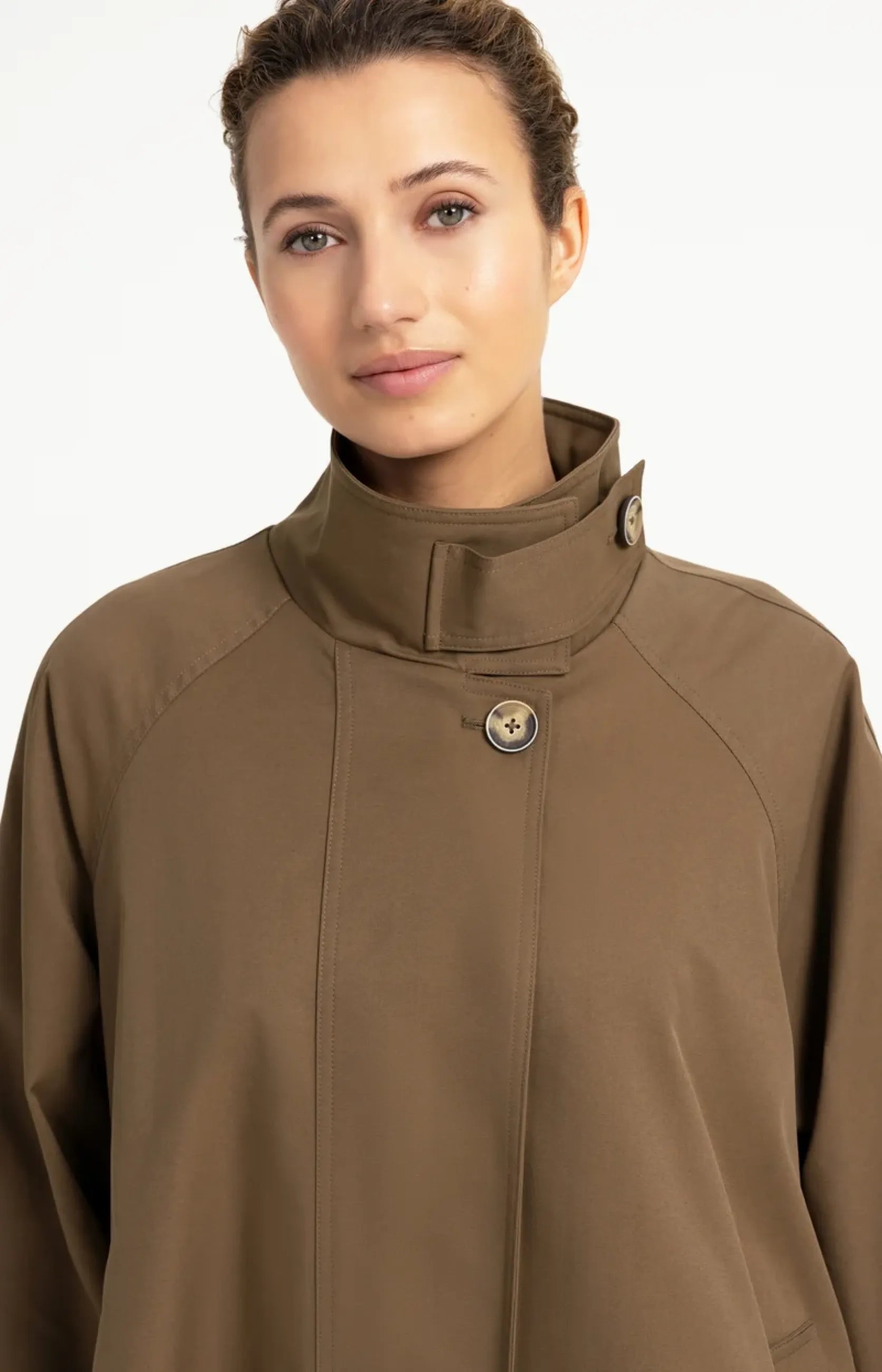 A-Linien-Trenchjacke mit Stehkragen